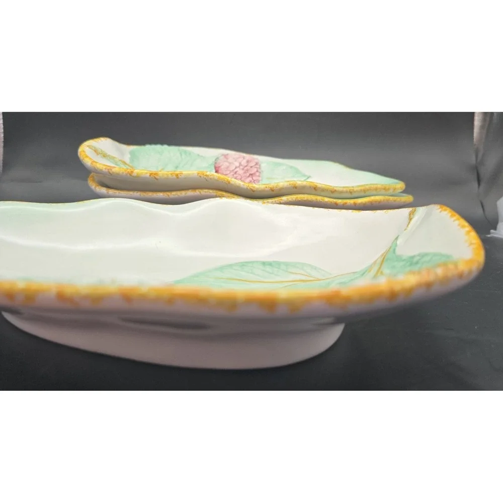 VTG Italian Dish Hand-painted Ceramic Made In Italy Carltonware raised‎ Design